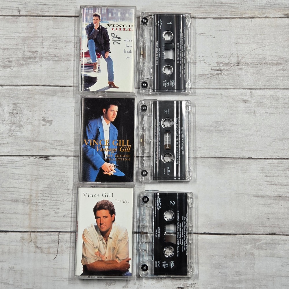 Vince Gill Cassette Tape Lot 3 When Love Finds You Vintage Gill The Key Country